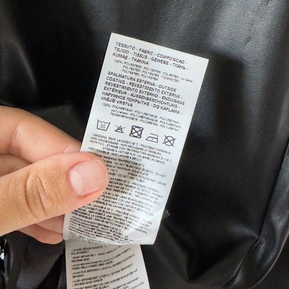 ⭕️ A|X Armani Exchange Black Leather Top Fridges Boho Style Medium - Picture 5 of 5